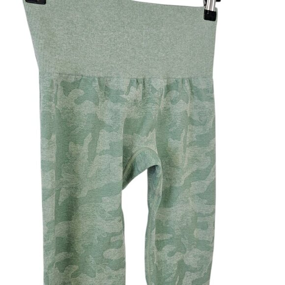 NVGTN Womens Camo Athletic Leggings, Ribbed Waistband, Green, Size XS - Picture 4 of 9